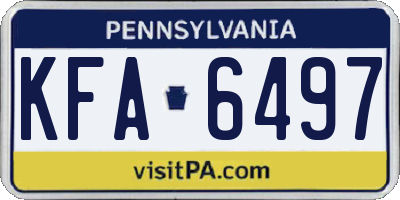 PA license plate KFA6497