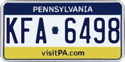 PA license plate KFA6498