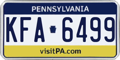 PA license plate KFA6499
