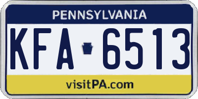 PA license plate KFA6513