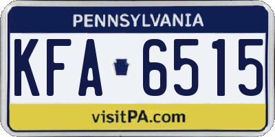 PA license plate KFA6515