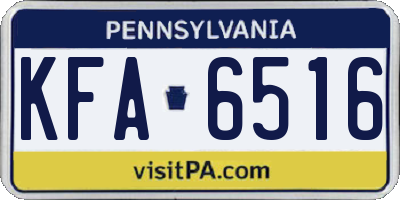 PA license plate KFA6516