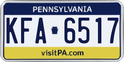 PA license plate KFA6517