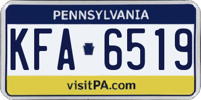 PA license plate KFA6519