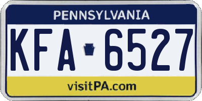 PA license plate KFA6527
