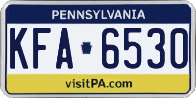 PA license plate KFA6530