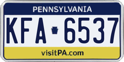 PA license plate KFA6537