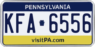 PA license plate KFA6556