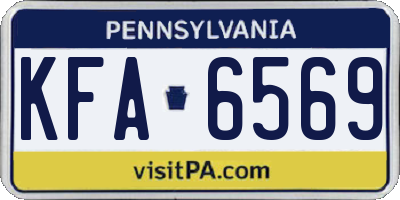 PA license plate KFA6569