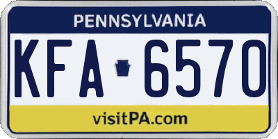 PA license plate KFA6570