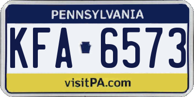 PA license plate KFA6573