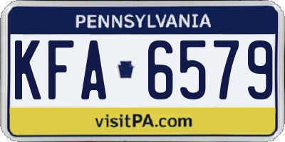 PA license plate KFA6579