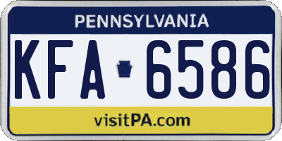 PA license plate KFA6586