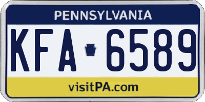 PA license plate KFA6589