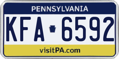 PA license plate KFA6592