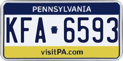 PA license plate KFA6593