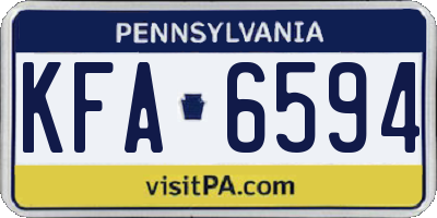 PA license plate KFA6594