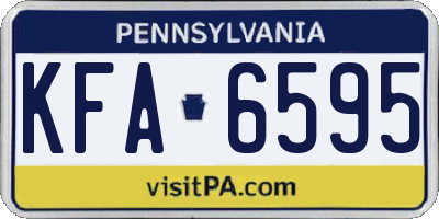 PA license plate KFA6595