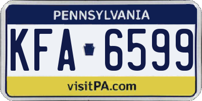 PA license plate KFA6599