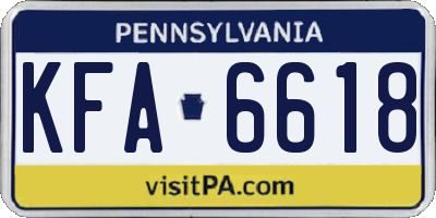 PA license plate KFA6618