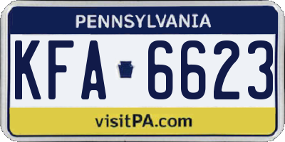 PA license plate KFA6623