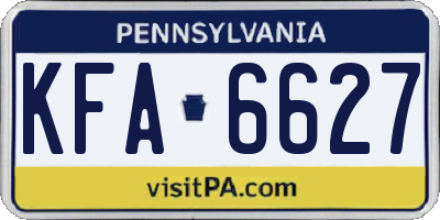 PA license plate KFA6627