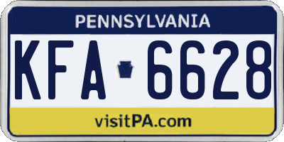 PA license plate KFA6628