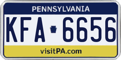 PA license plate KFA6656