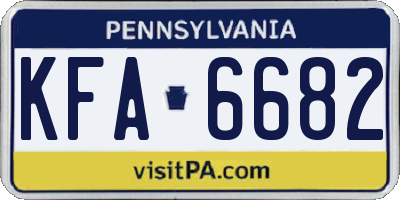 PA license plate KFA6682