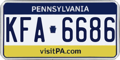PA license plate KFA6686