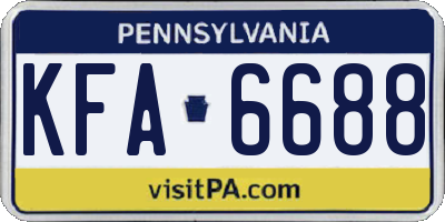 PA license plate KFA6688