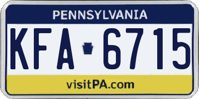 PA license plate KFA6715