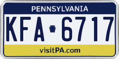 PA license plate KFA6717