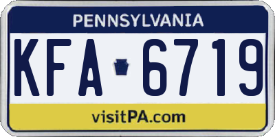PA license plate KFA6719