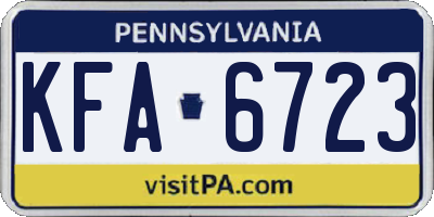 PA license plate KFA6723