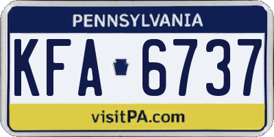 PA license plate KFA6737