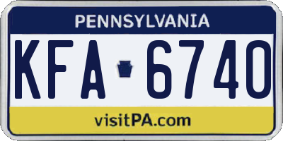 PA license plate KFA6740
