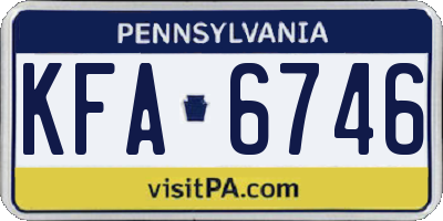 PA license plate KFA6746