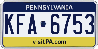 PA license plate KFA6753