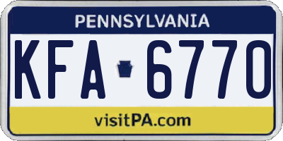 PA license plate KFA6770