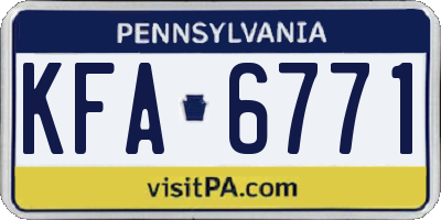 PA license plate KFA6771