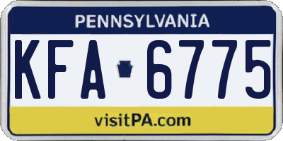 PA license plate KFA6775