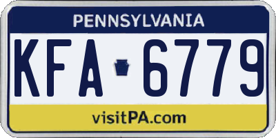 PA license plate KFA6779