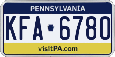 PA license plate KFA6780