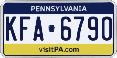 PA license plate KFA6790