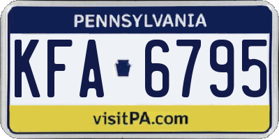 PA license plate KFA6795