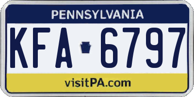 PA license plate KFA6797