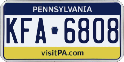 PA license plate KFA6808