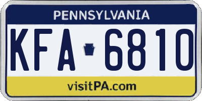 PA license plate KFA6810