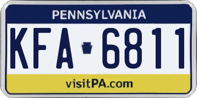 PA license plate KFA6811